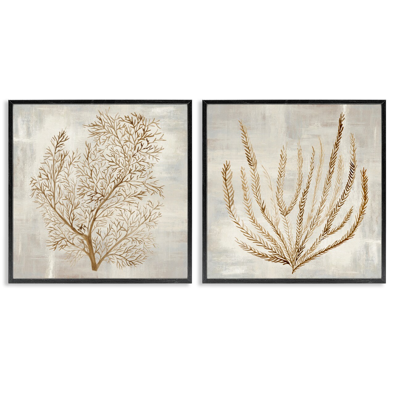 Stupell Industries Beige Tides Coral Branches 2pc Framed Giclee Set, design by Hannah Dawson